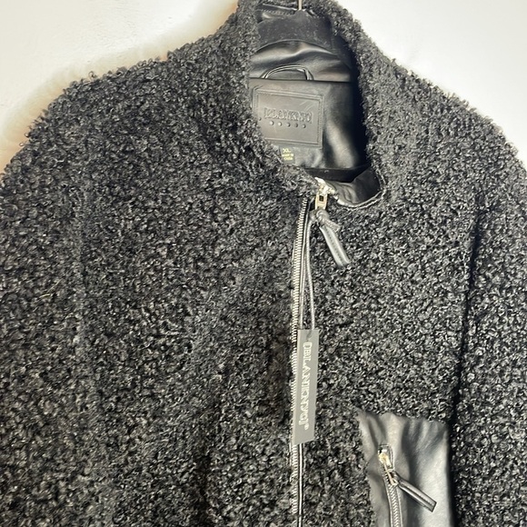 Blank NYC | Faux Shearling with Faux Leather Trim Bomber Jacket Size XL NWT - Picture 4 of 9